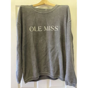 Ole Miss/University of MS Ribbed Chicka-D Brand Sweatshirt Blue/Gray Women's L